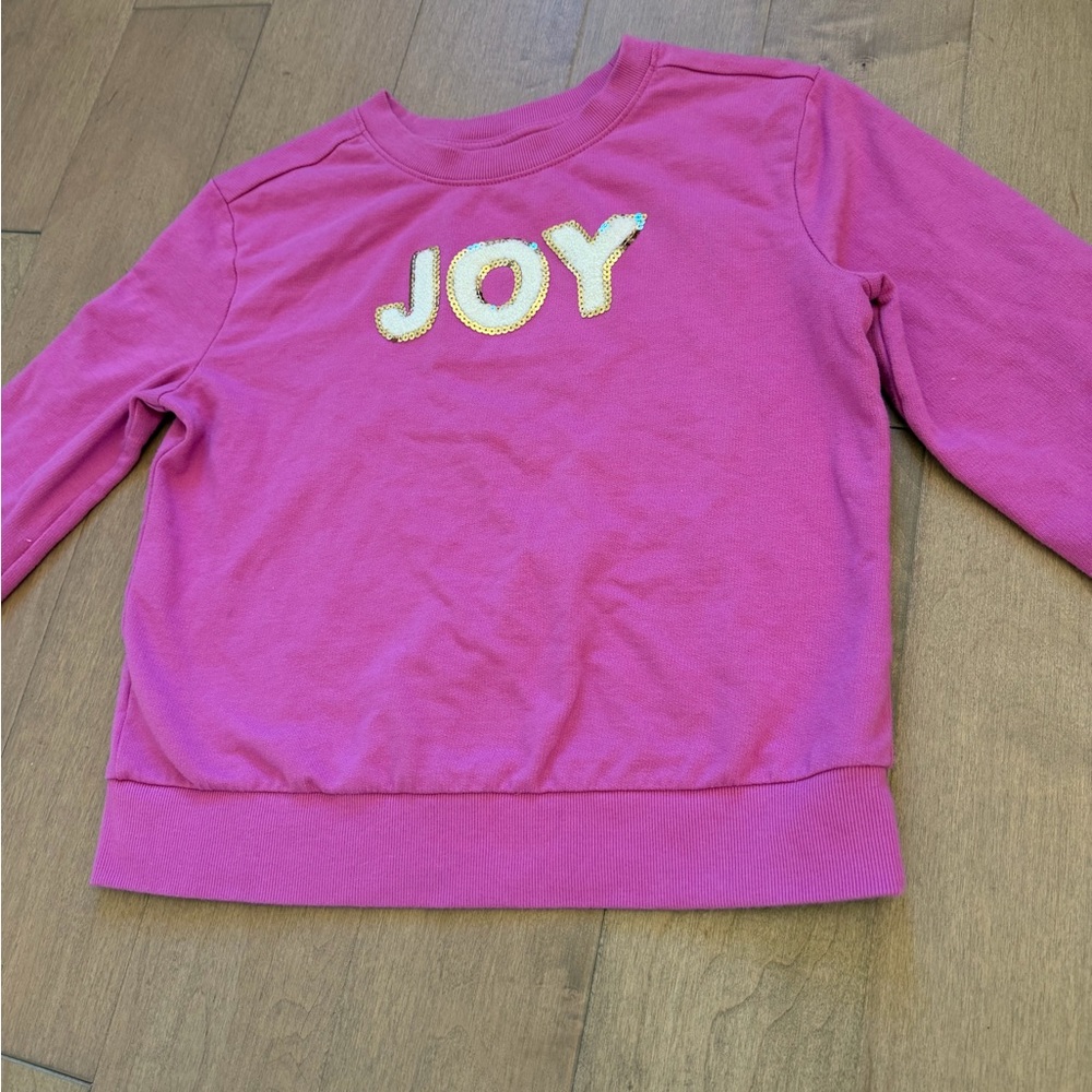 Cat & Jack Bright Pink "JOY" Sequin Sweatshirt